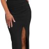PRETTYGARDEN Women’s Summer One Shoulder Long Formal Dresses Sleeveless Ruched Bodycon Wedding Guest Slit Maxi Dress