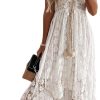 CUPSHE Women’s Summer Dresses Sleeveless Lace Casual Tassel Beach Spaghetti Straps Flowy Maxi Sun Dress