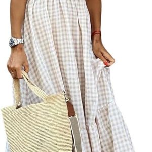 LILLUSORY Womens Summer Casual Slip Dresses Spaghetti Strap Bodycon Maxi Dress