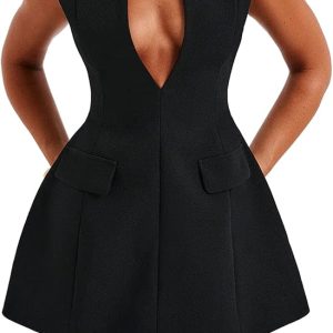 WEACZZY Women’s Summer Short Sleeve Casual Dresses V-Neck Floral Party Dress with Pockets