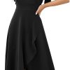 Memoriesea Women’s Sexy One Shoulder High Split Cocktail Wedding Party Maxi Dress