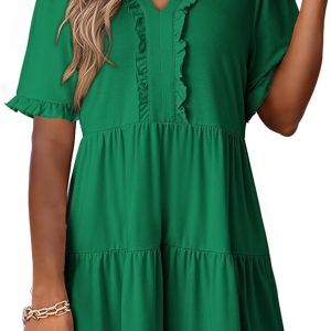 BORIFLORS Women’s Sexy Ruched Bodycon Midi Dresses Elegant Mesh Long Sleeve Square Neck Ruffle Hem Cocktail Party Dress