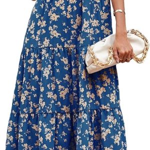 Memoriesea Women’s Vintage Church Ruffle Sleeve Ruched Bodycon Work Midi Pencil Dress