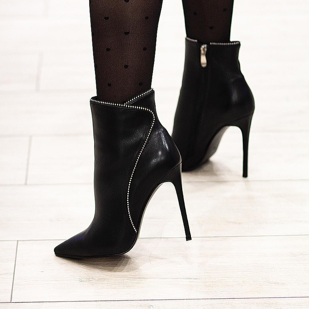 Black Pointy Toe Stiletto Heel Ankle Boots Black Pointy Toe Stiletto Heel Ankle Boots