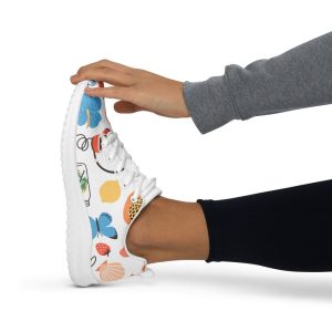 Women’s Summer fun athletic shoes, liner Designer Summer sneakers. womens walking shoes, sea shells shoe, butterflies sneakers, spring shoes