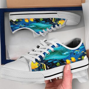 Ocean Fish Shoes, Fish Converse Style Shoes, Aquarium Enthusiast Gift Idea, Women’s Men’s High Top Sneakers