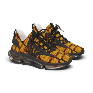 Retro Tiki Vintage Midcentury Style Women’s Mesh Sneakers in Golden Space Tiki Print | Hyperbole Design