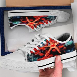 Starfish Shoes, Starfish Converse Style Shoes, Oceanographer Gift Idea, Women’s Men’s High Top Sneakers