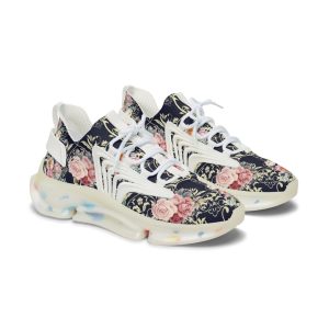 Floral Sneakers, Women’s Shoes, Vintage Floral 3 Mesh Sneakers, Flower Design, White Sole Shoes, Women’s Fashion Sneakers, Mother’s Day Gift