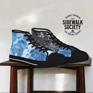 Surf Mismatch High-Top Sneakers, Coastal Mismatched Shoes, Unisex Mens Womens Fashion Footwear, Funky Shoes, Trendy Modern Shoes