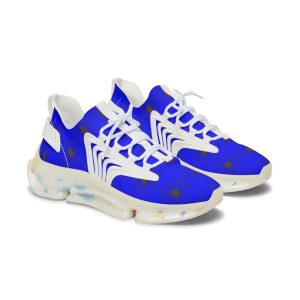 Blue Vibrant Sunflower Women’s Mesh Sneakers, Athletic Shoes for Daily Wear, Comfortable Footwear for Spring, Ideal for Active Lifestyles,