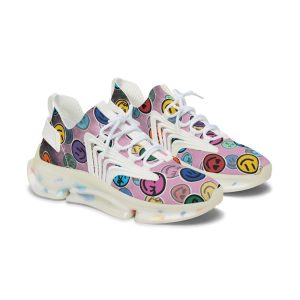 Fun Women’s Mesh Sneakers with Colorful Smiley Design | Casual Footwear, Street Style, Gift for Her, Comfortable Sneakers, Trendy Shoes