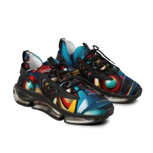 Abstraction Men’s Mesh Sneakers 100% Polyester, Abstract Running Shoes, Lightweight & Breathable Athletic Footwear, Modern Art Streetwear