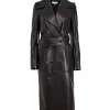 Moto Leather Trench Coat