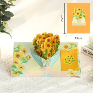 3D Pop Up Flower Bouquet Greeting Card